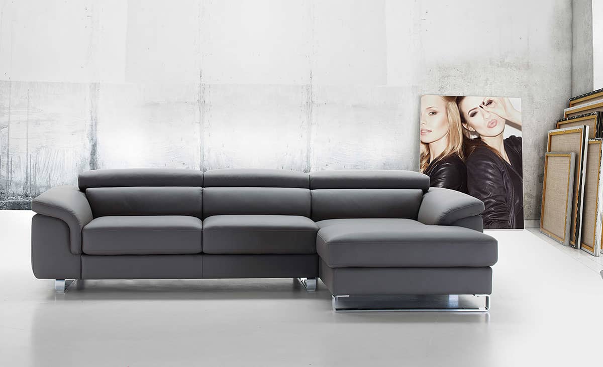 divani moderni angolare in pelle